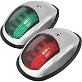 Obcursco LED Boat Navigation Lights, Red and Green Vertical Mount Bow Light | IP67 Waterproof, Bow and Stern Use, Fit for Pontoon, Bass, Jon, Side Mount, Marine Use