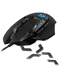 Logitech G502 Proteus Spectrum RGB Tunable Gaming Mouse, 12,000 DPI On-The-Fly DPI Shifting, Personalized Weight and Balance Tuning with (5) 3.6g Weights, 11 Programmable Buttons