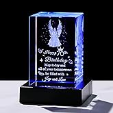 Qianwei 70th Birthday Gifts - Personalized 3D Guardian Angel Gifts for Her & Him - Unique 70 Year Old Present Ideas