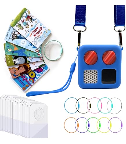SUNUCO Porte-cartes pour Yoto, 3 boucles d'anneau, 10 supports réutilisables, rangement de porte-cartes Yoto, cadeau d'enfant, accessoires