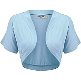 Lock and Love Women's Versatile Open Front Lightweight Short Sleeve Bolero Shrug