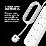 Belkin 8-Outlet Surge Protector Power Strip Wall Mount 900J USB PD view 6