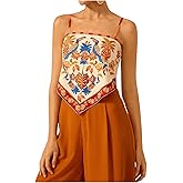 SHENHE Women's Tropical Print Bandana Top Tie Back Spaghetti Strap Boho Camisole Top