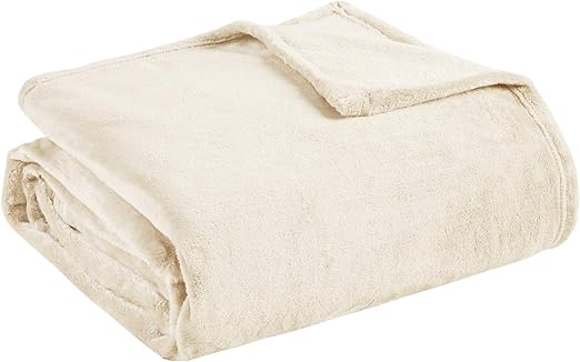 Madison Park Ultra Premium Plush Luxury Blanket Cozy Lux Touch for Bed, Coach or Sofa, King, Ivory