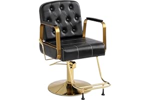 LOUVIXA Barber Salon Chair for Hair Sylist, Hydraulic Salon Chairs, Height Adjustable Barber Chairs, Reclining Barber Styling Chairs, 360 Degrees Rotation Shampoo Chair for Barbershop (Black)