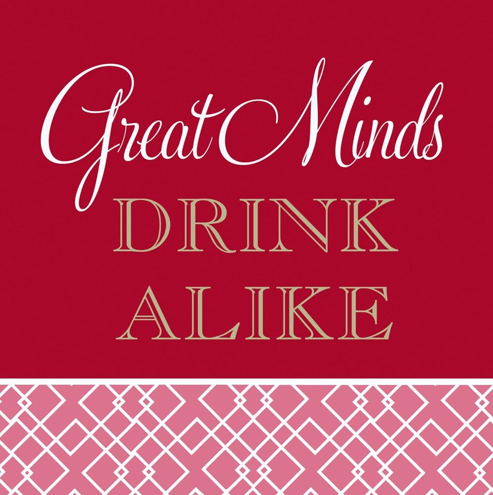 Cypress Home Great Minds Drink Alike Paper Cocktail Napkin, 20 count