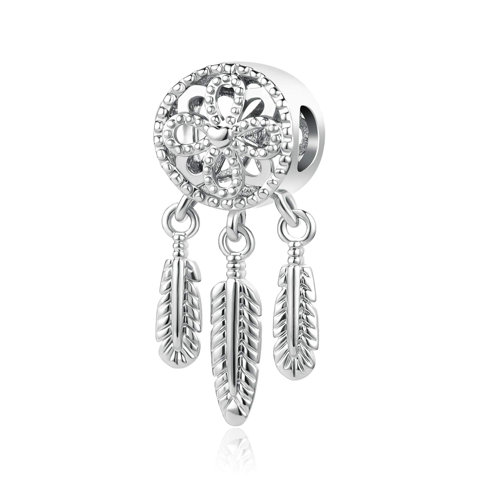 Dream Catcher Feather Dangle Charm fits Pandora Bracelets Birthday Dreamcatcher Jewellery Gift for Women Sister Granddaughter Daughter