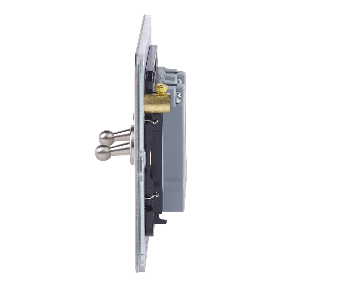 Schneider Electric Ultimate Screwless Flat Plate - Double Toggle 2 Way Light Switch, Single Pole, 10AX, GU1422TSS, Stainless Steel - Image 4