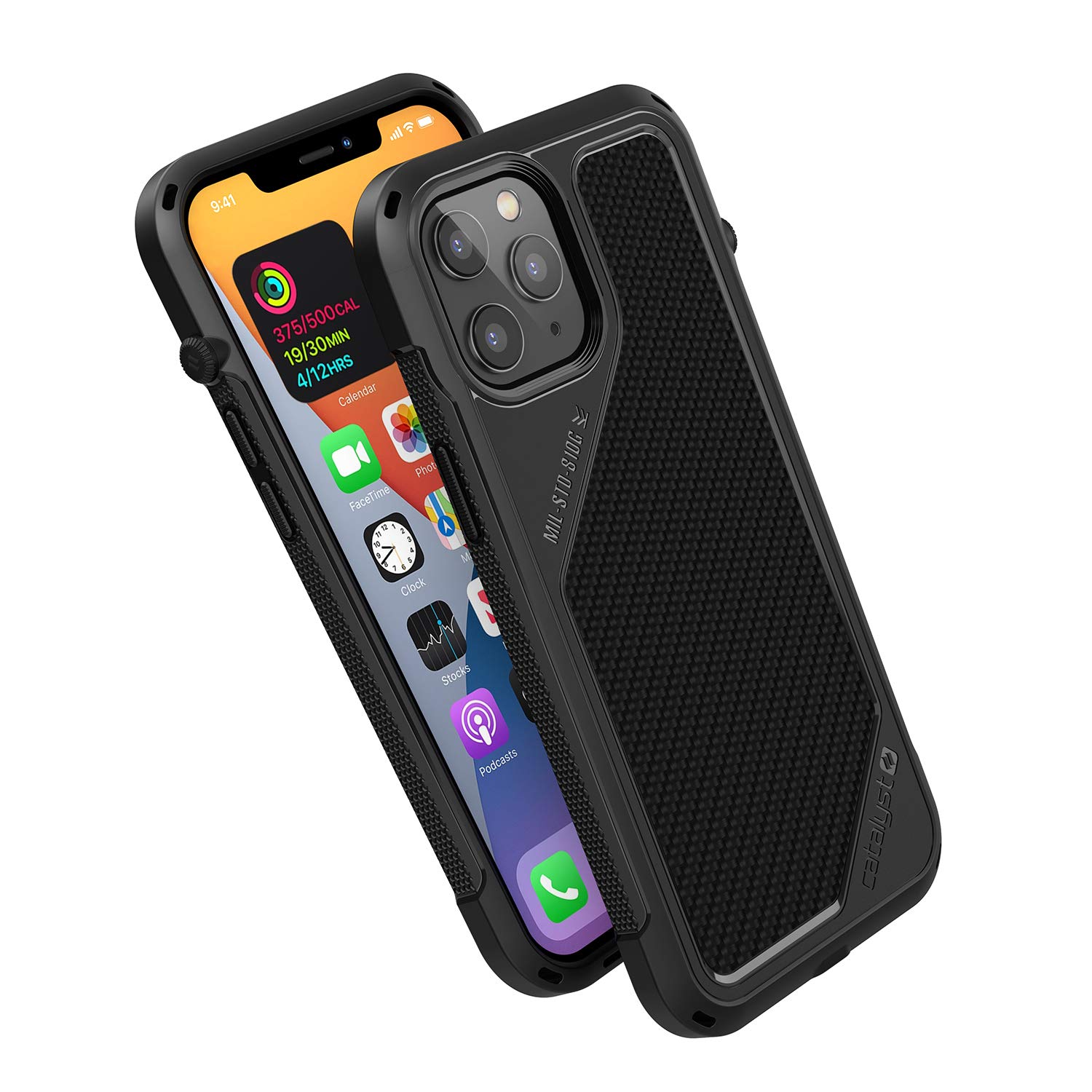Catalyst Vibe Series Case Designed for iPhone 12,Compatible with MagSafe, Patented Rotating Mute Switch, 10ft Drop Proof, Crux Accessories Attachment System Stealth Black
