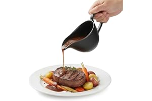 Porcelain Gravy Boat with Spout Ergonomic Handle and Non-Drip Design Perfect for Sauces Gravies and Dressings - Ideal for Hol