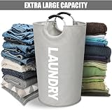 DOKEHOM 125L X-Large Collapsible Laundry Basket Grey XL 79cm 600D view 5