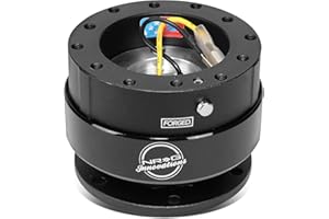 NRG Innovations Race Steering Wheel Quick Release (Black Body/Black Ring), gen 2.0, NRG-SRK-200BK