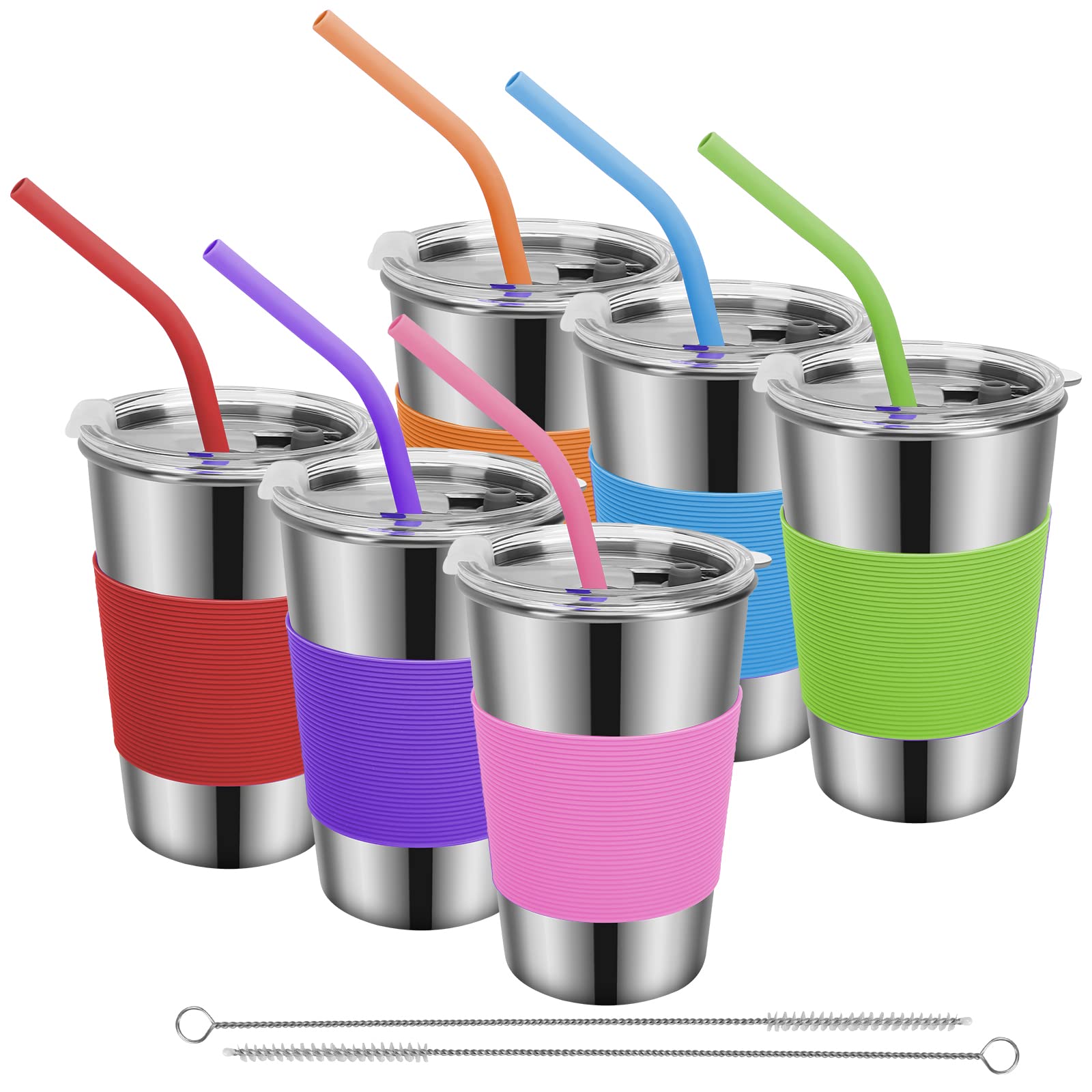 Photo 1 of ***MISSING PARTS***
Yummy Sam 6 Pack Kids Cups with Silicone Straws and Lids 16oz Stainless Steel Water Drinking Bottle with Non-Slip Heat Insulation Full Sleeves for Children Adult School Outdoor Home Use
