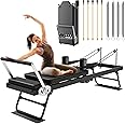 MU Pilates Reformer, Foldable Reformer Pilates Machine & Equipment for Home Use and Gym Workout, Suitable for Advanced and Beginners Users, Up to 400 lbs Weight Capacity, Black