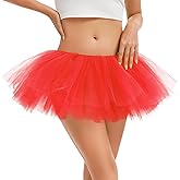Fhykiss Tutu for Women Adults Tutu Skirts for Women 5 Layered Tulle Skirts Halloween 80s Tutus Costume