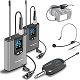 Alvoxcon UHF Dual Channel Wireless Lavalier