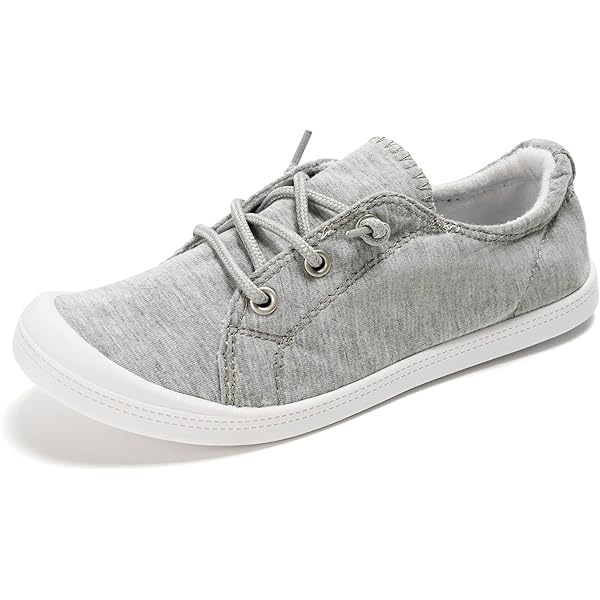 thumbnail image 2 of Hxlber Women's Canvas Sneakers – Low Top Slip-On Loafers With Memory Foam, Comfortable Walking Shoes 2 of 11