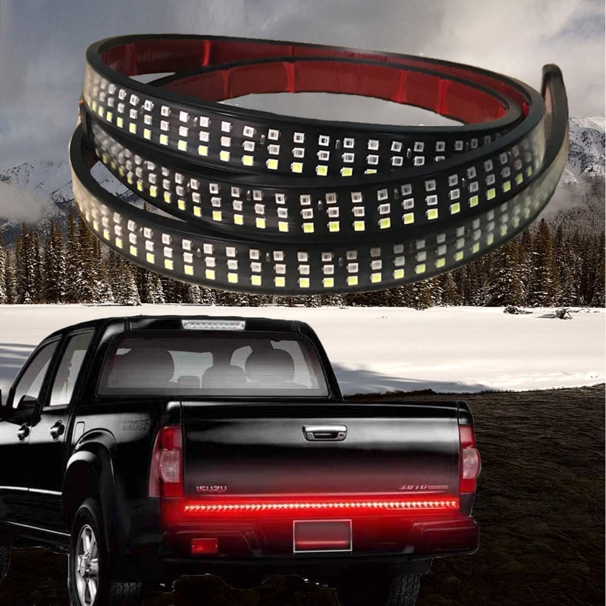 JYOKETU ZNL-XTMER Tailgate Light Bar- 60" Triple LED Truck Tailgate Light, Red LED Brake Light Strip, LED Solid Beam Weatherproof No Drill Install, Full Function Running Light Brake: Automotive