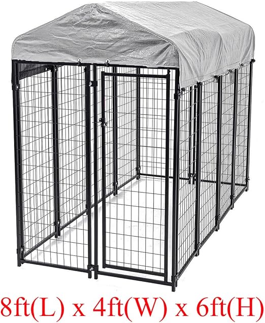 outdoor dog kennel with roof
