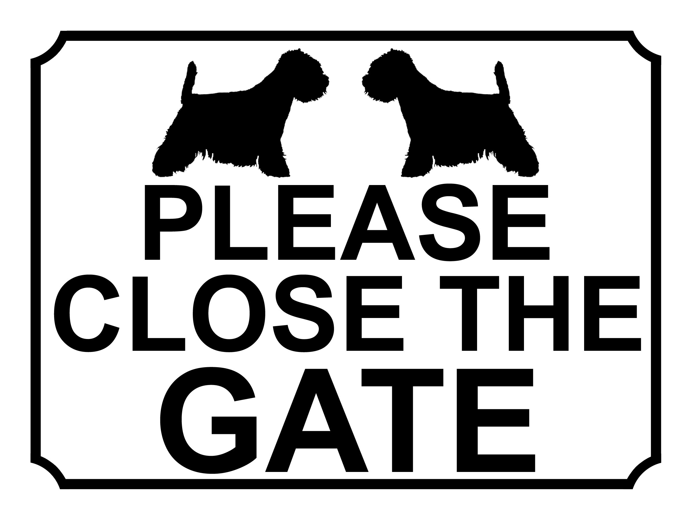 SHAWPRINT PLEASE CLOSE THE GATE DOG THEME METAL SIGN 267MM X 200MM (518H1L) LARGE 10" X 8"
