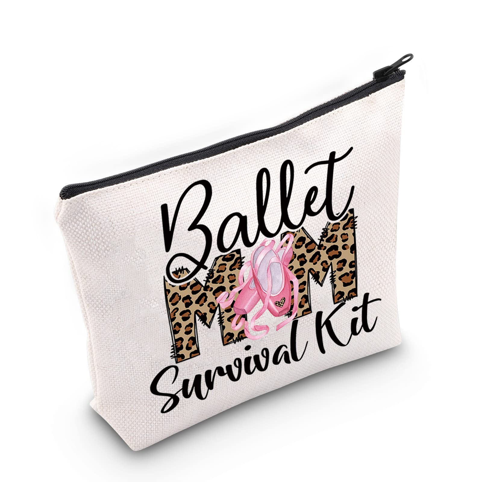 LEVLO Ballet Mom Cosmetic Bag Dancing Mom Gift Ballet Mom Survival Kit Make Up Zipper Pouch Bag Baller Merchandise, Ballet Mom, Cosmetic Bag
