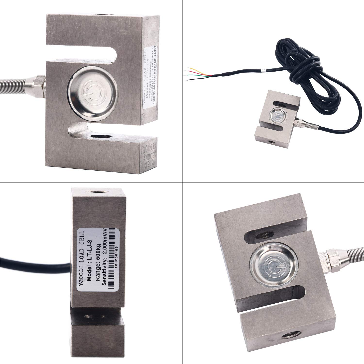 50kg 110lb S-Type Beam Load Cell Scale Sensor – Voltage Output, Cable Termination, Industrial Weighing