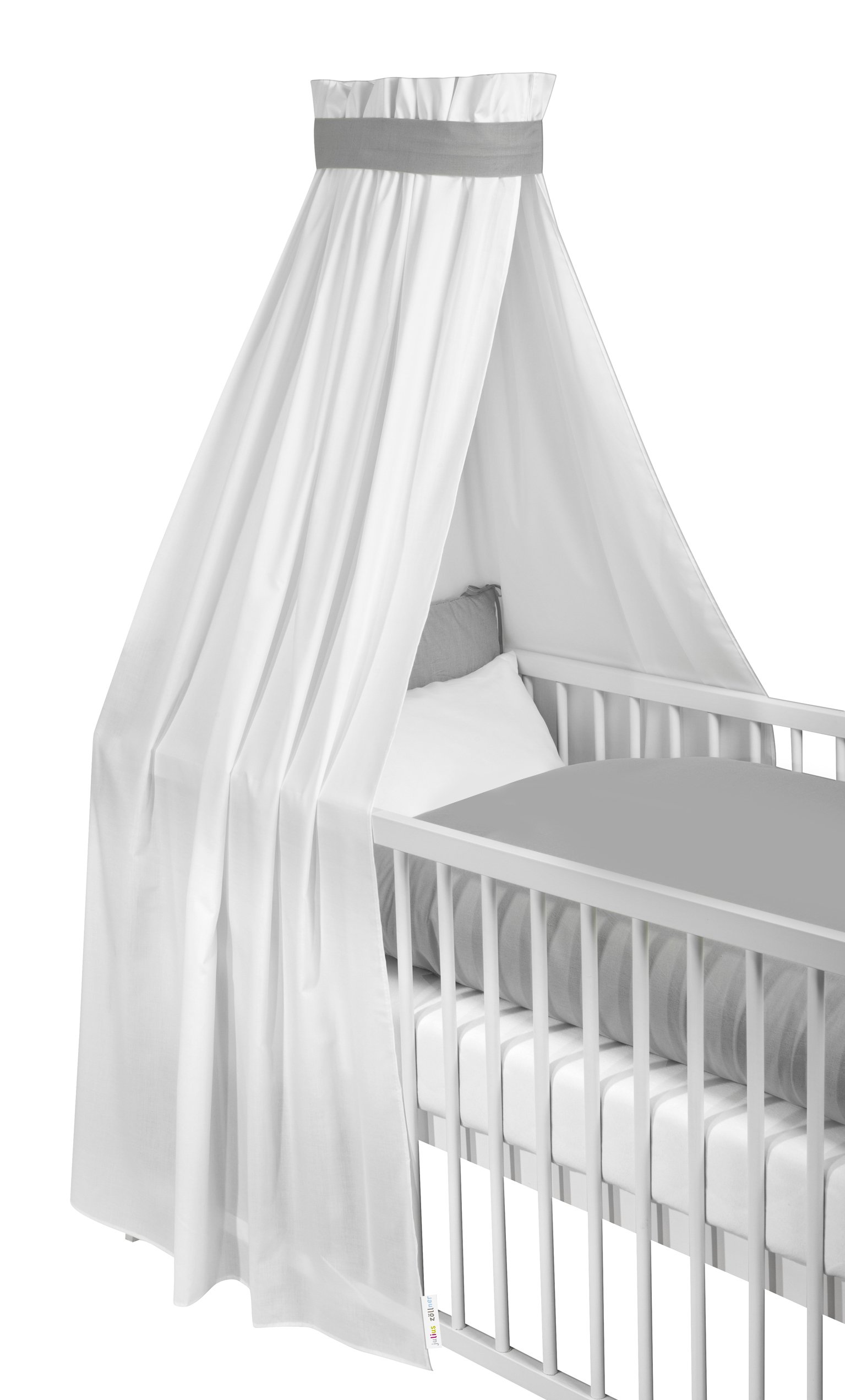 Julius Zöllner Babyblog 5090040527 Modern Round Bed Canopy, Multicolored (White/Silver), 1 Stück (1er Pack)