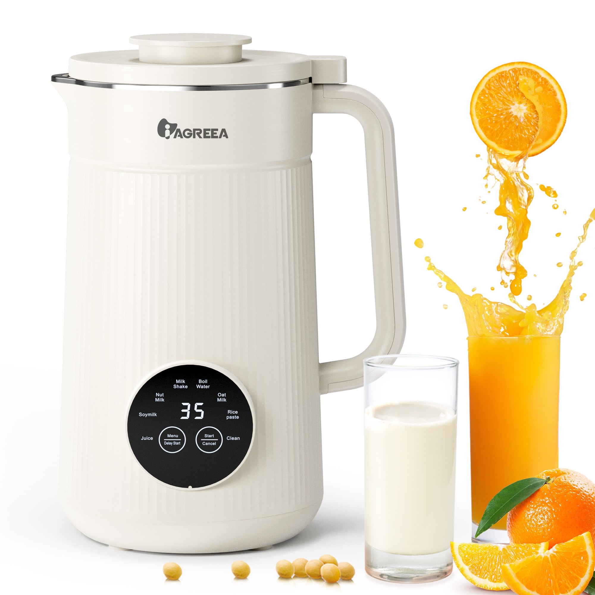 Photo 1 of IAGREEA 35 oz Nut Milk Maker Machine with 10 Blades, Automatic Homemade Almond, Oat, Soy, Plant-Based Milk and Dairy Free Beverages, Almond Maker, Self-cleaning, Keep Warm/12-Hour Delay