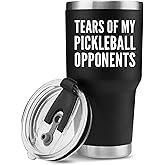 Panvola Tears of My Pickleball Opponents Tumbler Sports Player Coach Gifts Vacuum Insulated Stainless Steel Tumbler With Removable Lid And Straw (30 oz)