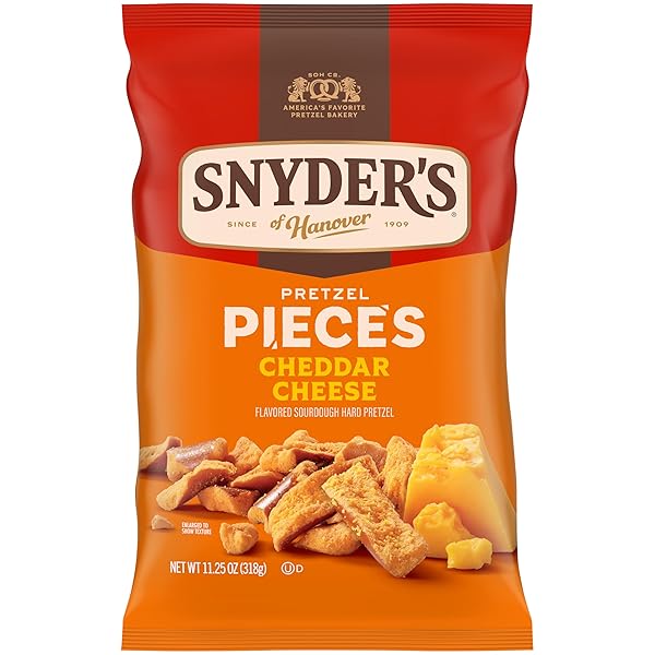 SNYDER’S OF HANOVER CHEDDAR CHEESE FLAVORED PRETZEL PIECES,...