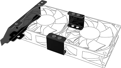 Akasa Dual Fan PCI Slot Bracket 80/92mm Case Fan Mount Rack Black Iron