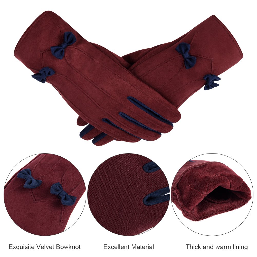 Vbiger Damen Handschuhe Winterhandschuhe Fahrradhandschuhe Damen Touchscreen Handschuhe Warme Winter Handschuhe mit Fleecefutter