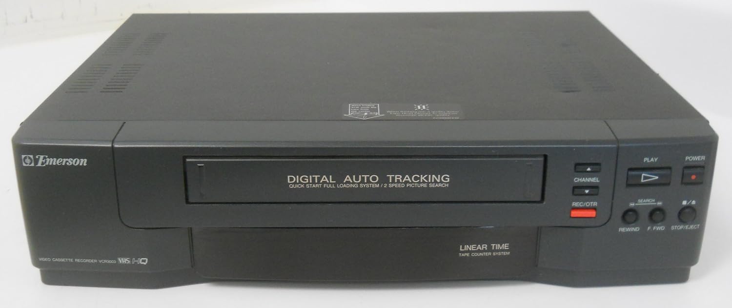 Amazon.com: Emerson VCR3003 Video Cassette Recorder Player VCR VHS Tape  Play Back Cable Tuner Digital Auto Tracking: Electronics