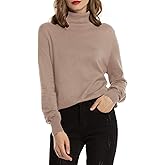 Woolen Bloom Women's Casual Long Sleeve Turtleneck Sweater Lightweight Knit Pullover Jumper Tops for Fall Winter