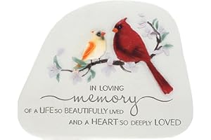 Pavilion Gift Company - in Loving Memory - 7" Cardinal Memorial Garden Stone Bereavement in Memory Memorial Loss of Loved One Gift Calling Hours Funeral Present