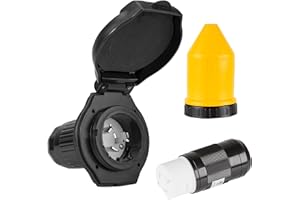 Ficstar - Power Plug for Power Inlet Receptacle, 50AMP, 125/250V, Female Twist Lock Connector with Weatherproof Cover, RV Sta