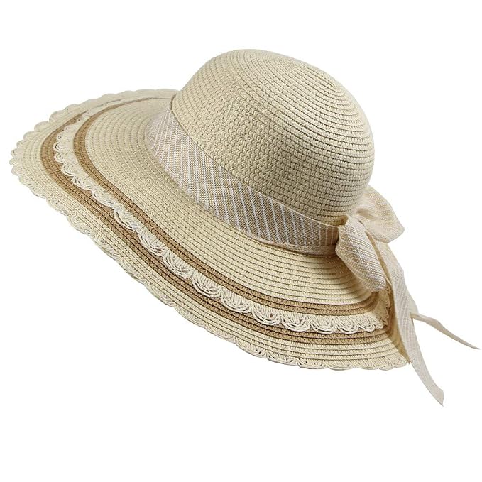 Wdm Spring And Summer Outdoor Women Sunshade Lace Bow Wide