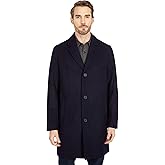 Cole Haan Men’s Melton Wool Notched Collar Coat With Welt Body Pockets
