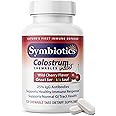 Symbiotics Colostrum 120ct Chewables Plus - Immunity Support for Adult & Kids - Lactoferrin Supplement & Colostrum Protein - Supports Digestion & Gut - 25% lgG Antibodies, Gluten Free - Wild Cherry