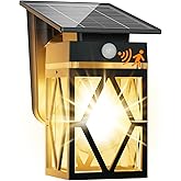 Cybrasc Solar Porch Lights Outdoor, Dusk to Dawn & Motion Sensor Solar Wall Light with Lantern Shape, 3 Modes IP65 Waterproof