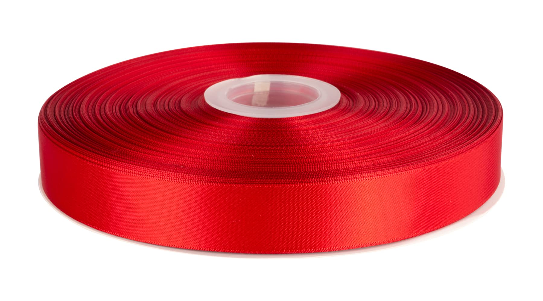 Double Faced Satin Ribbon, 25mm X 91M, Solid Polyester Ribbon for Gift Wrapping, Crafts, Wedding Party Ceremony Decoration, Floral Arrangement, Sewing (Red)