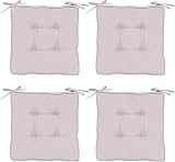 RACE LEAF Garden Chair Cushions, Waterproof Seat Pads, Pack of 4 Beige