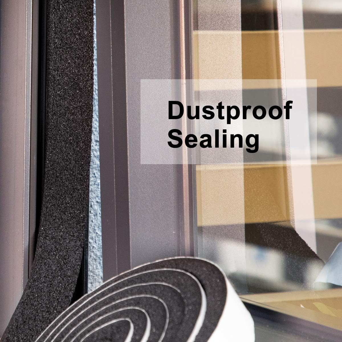 MAGZO Foam Tape Weatherstrip, 1 Inch Wide X 1 Inch Thick Window Air Conditioner Sealer Weather Stripping with High Resilience Soundproofing Total 13 Feet (6.5ft x 2 Rolls) - - 