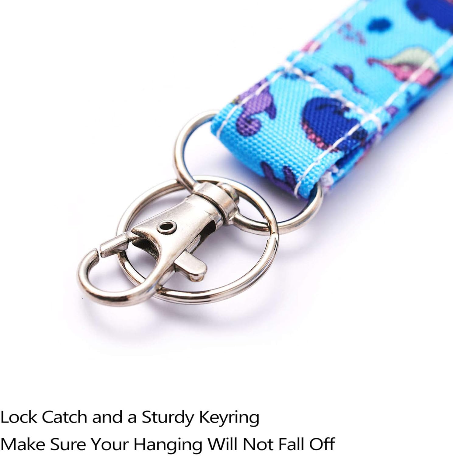 Dinosaur Keychains Lanyards for ID Badge Holder Durable Lanyards for Keys Cool ID Holder for Men and Women Cotton Fabric Dinosaur - Image 4