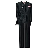 Milano Moda Herring Bone Stripe High Fashion Suit with Vest & Pants 5264