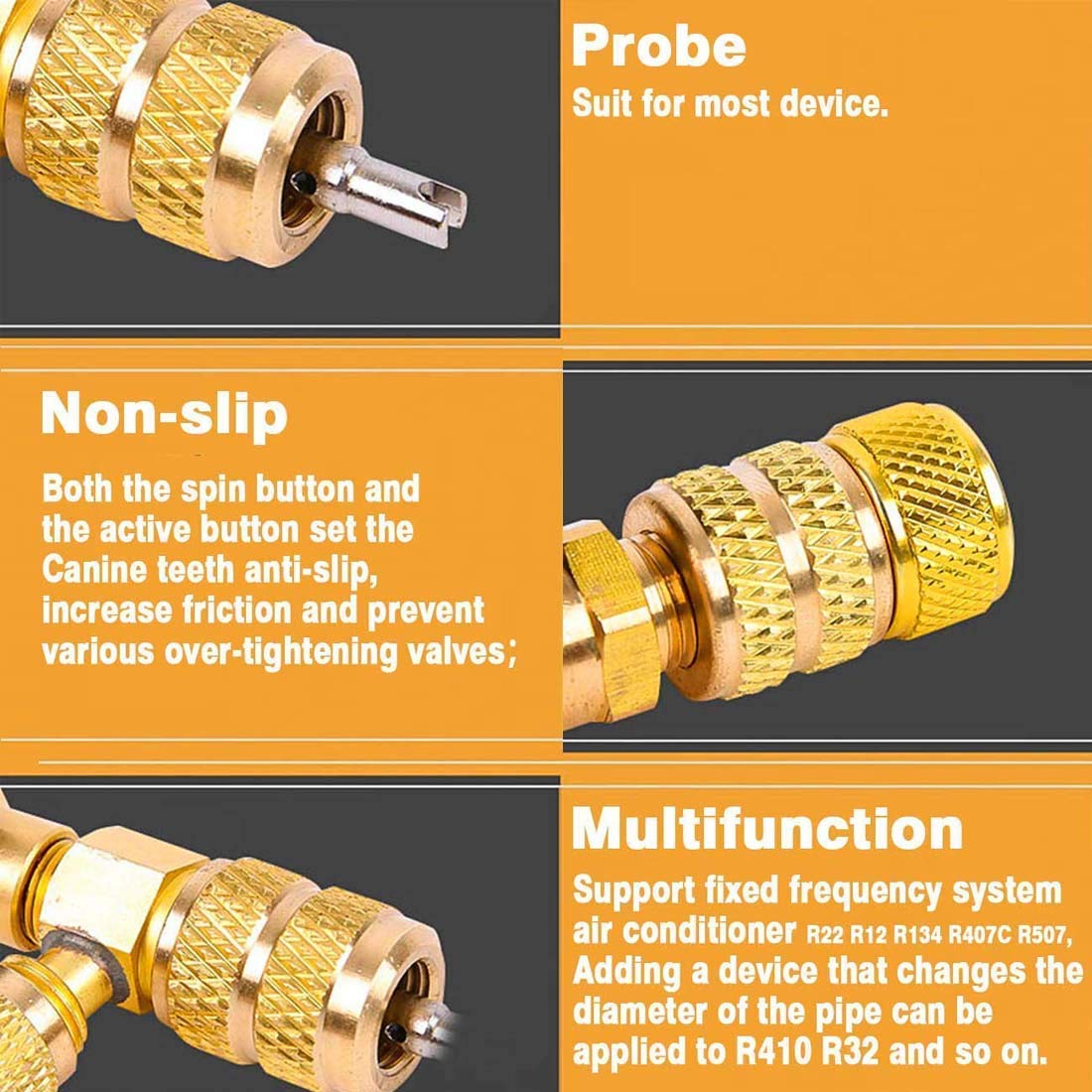 Valve Core Remover/Installer with Dual Size SAE 1/4 & 5/16 Port for