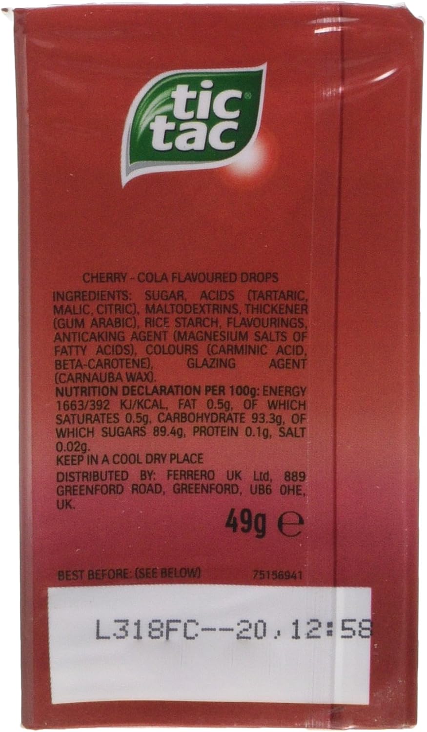 Tic Tac Mixers Cherry Cola Sweets, for Little Moments of Refreshment in a Convenient Pack, Pack of 1 x 49g - Image 3