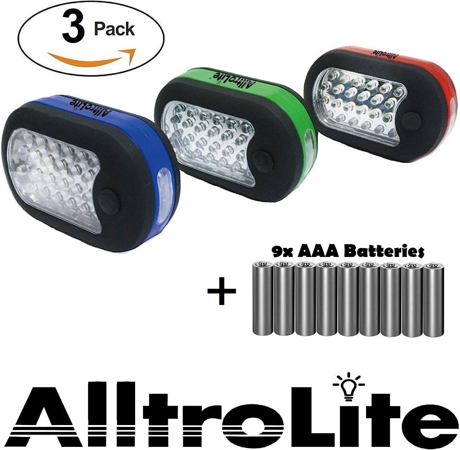 3x 27 LED Compact Work Light W/hook 3 Pack by AlltroLite