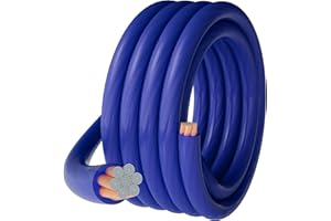 HiFind 4 Gauge 4 AWG 15 Ft Blue Power/Ground Wire Cable, True Spec Transparent Flexible Soft Touch Welding Battery Cable for Car Audio, Speaker, Solar, Marine, Generator, Automotive, RV
