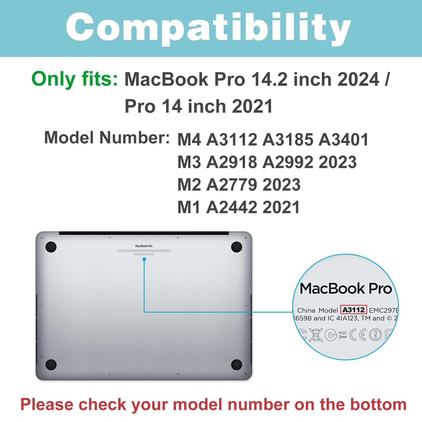 ProCase for MacBook Pro 14.2 inch 2024 M4 A3112 A3185 A3401/Pro 14 2023 2022 2021 M3 A2918 A2992 M2 A2779 M1 A2442, Slim Protective Hard Shell Case and Keyboard Skin Cover -Black